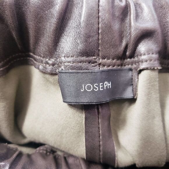 Joseph Designer 100% Lambskin Lamb Leather Pants Size FR 38 US 6 Dark Brown - Picture 7 of 11